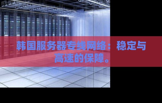 韩国服务器专线网络：提供高度可靠的连接