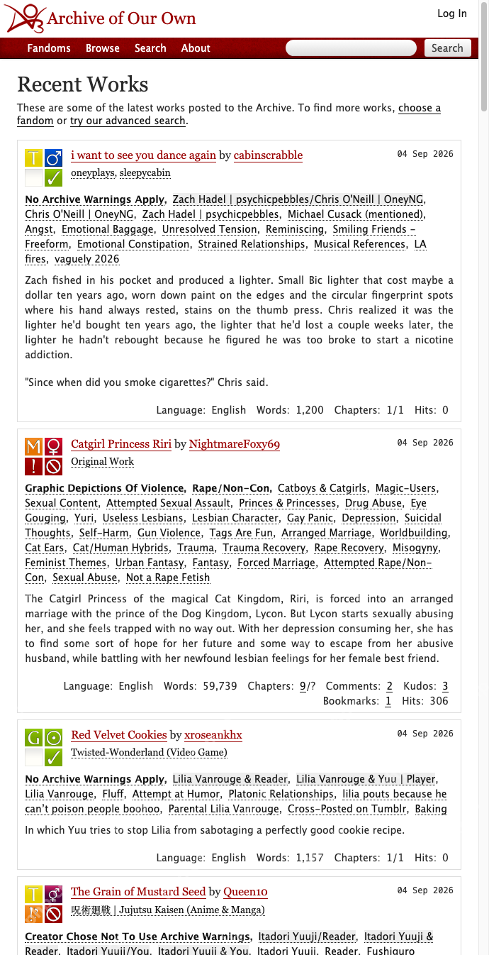 AO3官方网站登录入口 AO3 Archive of Our Own官网首页链接配图